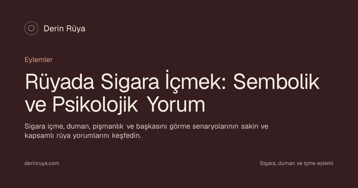 Sigara, duman ve içme eylemi sembolünün sakin ve düşsel bir yorumu